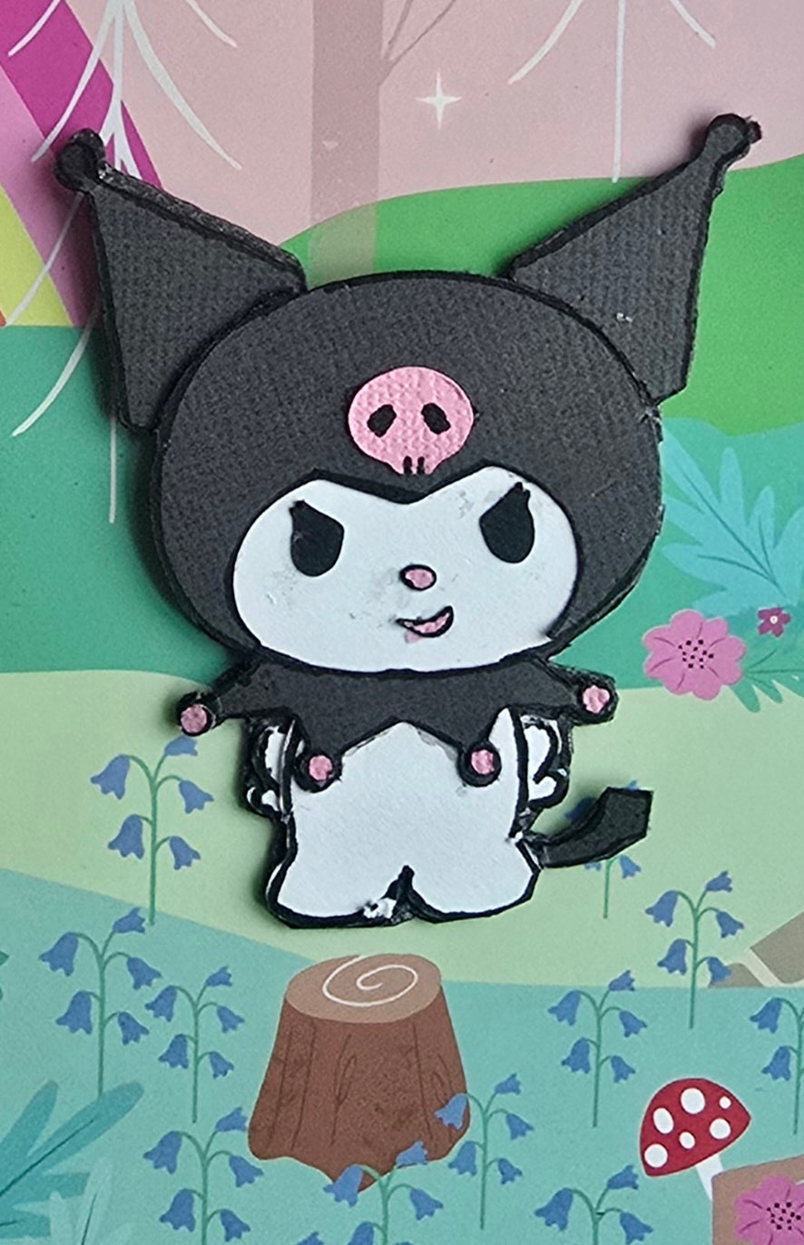 Kuromi Kawaii Paper Character | Custom Sanrio Collectible Décor | Handmade Gifts for Fandom Lovers