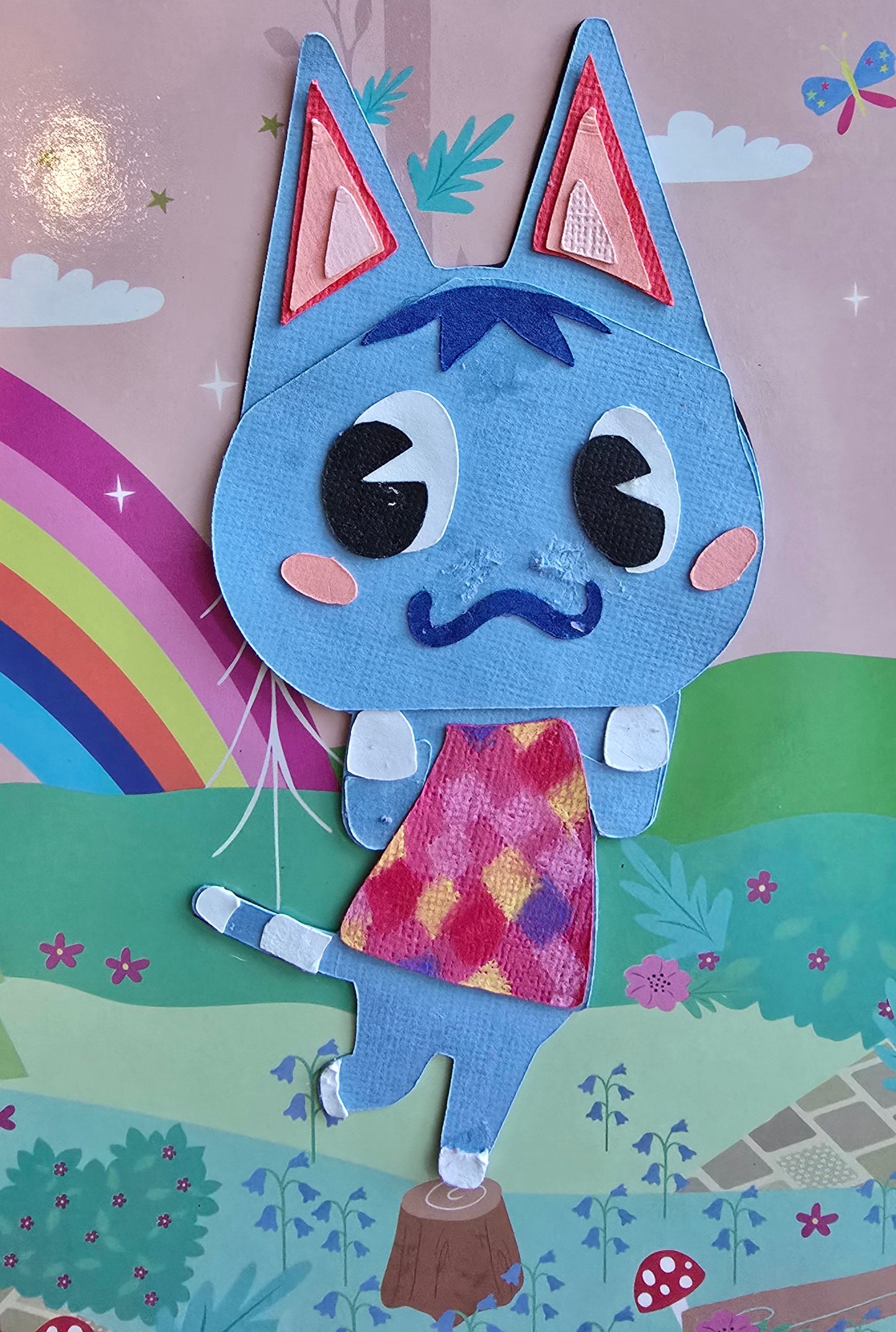 Rosie Kawaii Paper Character | Custom Animal Crossing Collectible Décor | Handmade Gifts for Fandom Lovers