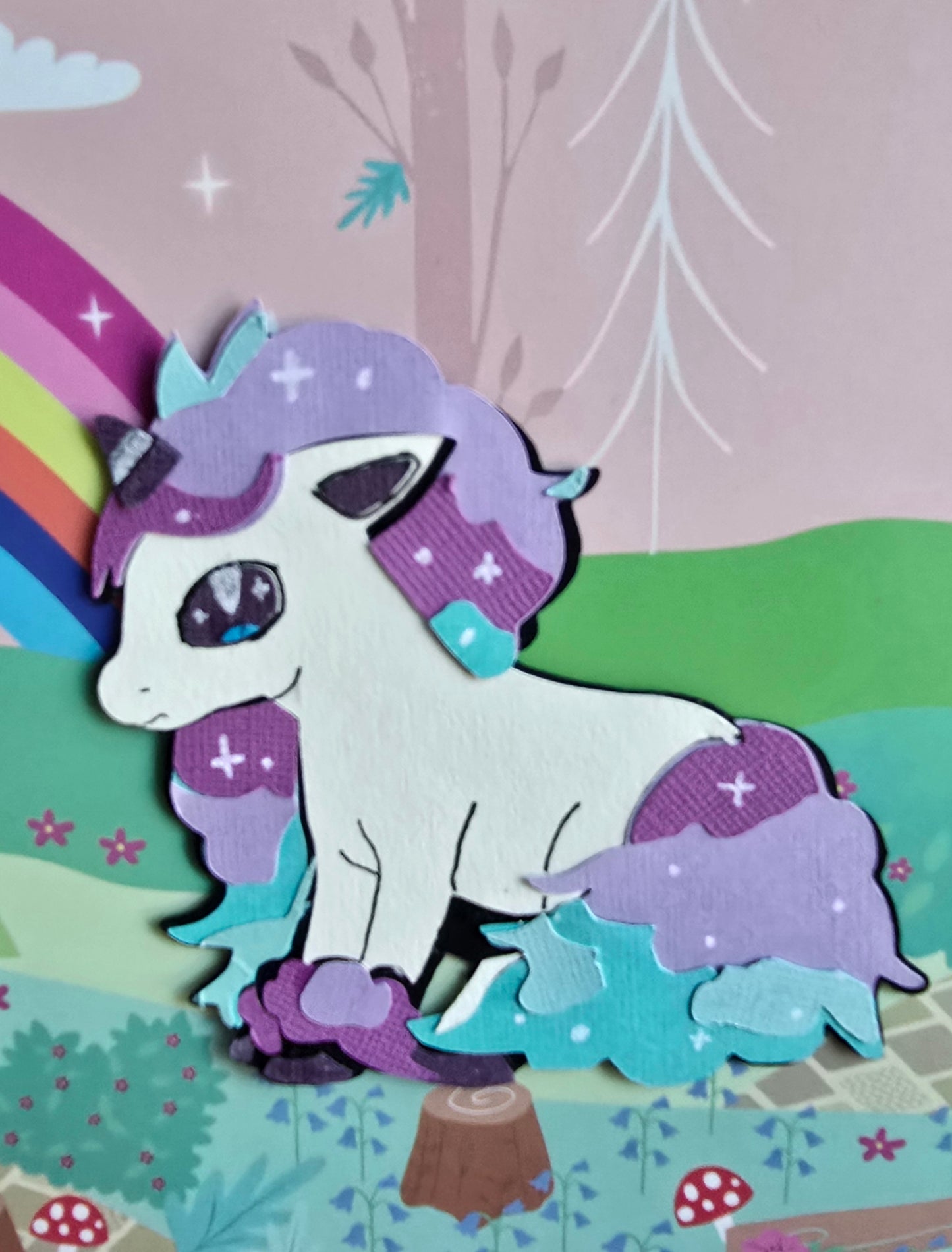 Galarian Ponyta Kawaii Paper Character | Custom Pokemon Collectible Décor | Handmade Gifts for Fandom Lovers