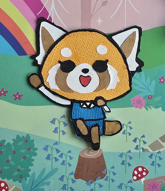 Retsuko Kawaii Paper Character | Custom Sanrio Collectible Décor  | Handmade Gifts for Fandom Lovers