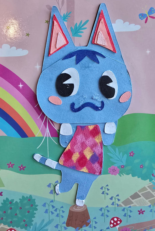 Rosie Kawaii Paper Character | Custom Animal Crossing Collectible Décor | Handmade Gifts for Fandom Lovers