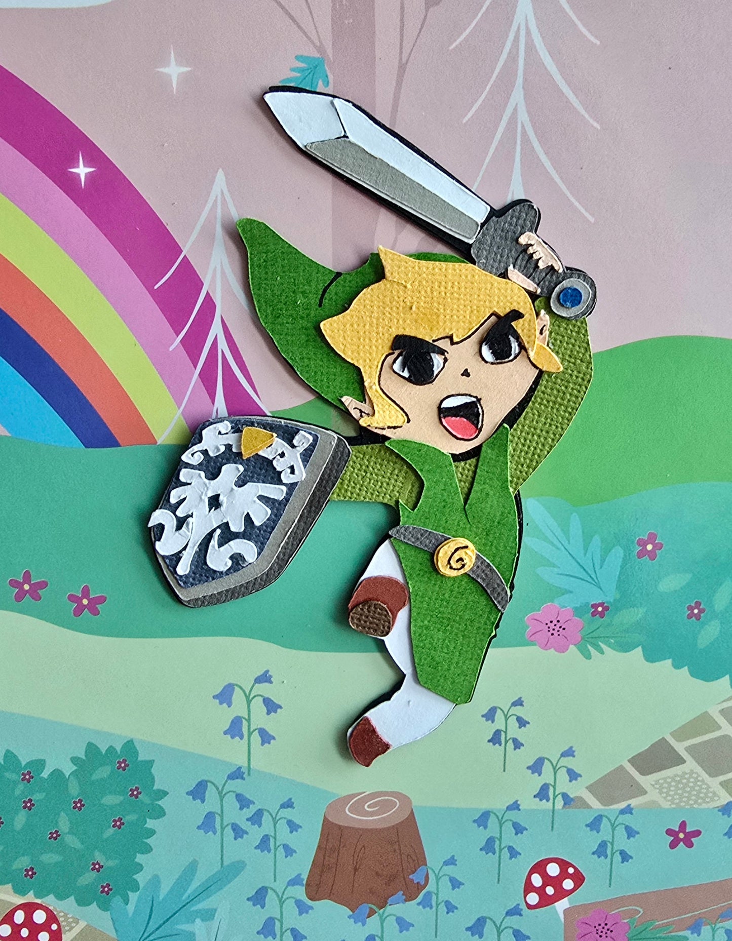 Link Paper Character | Custom Legend of Zelda Collectible Décor  | Handmade Gifts for Fandom Lovers