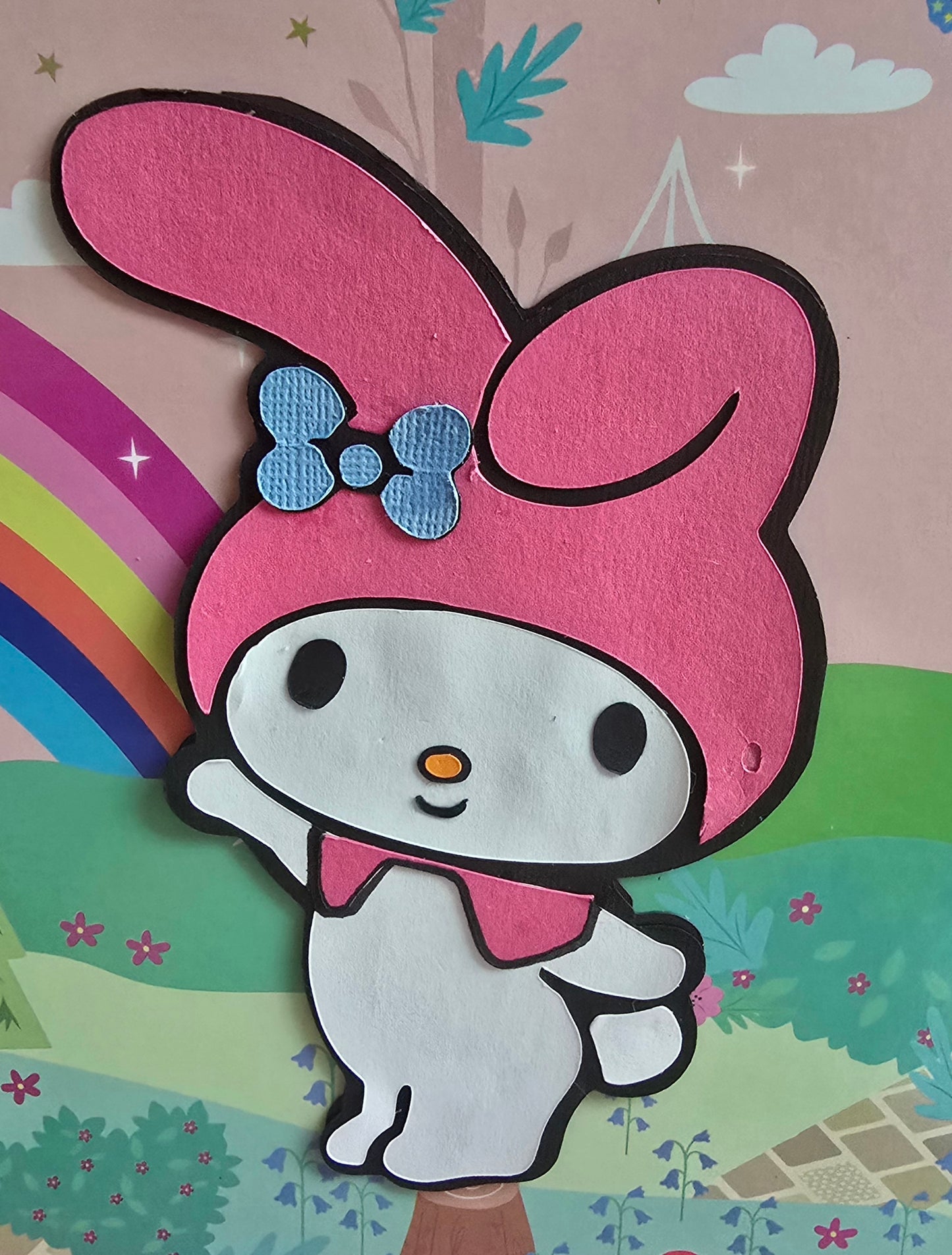 My Melody Kawaii Paper Character | Custom Sanrio Collectible Décor | Handmade Gifts for Fandom Lovers