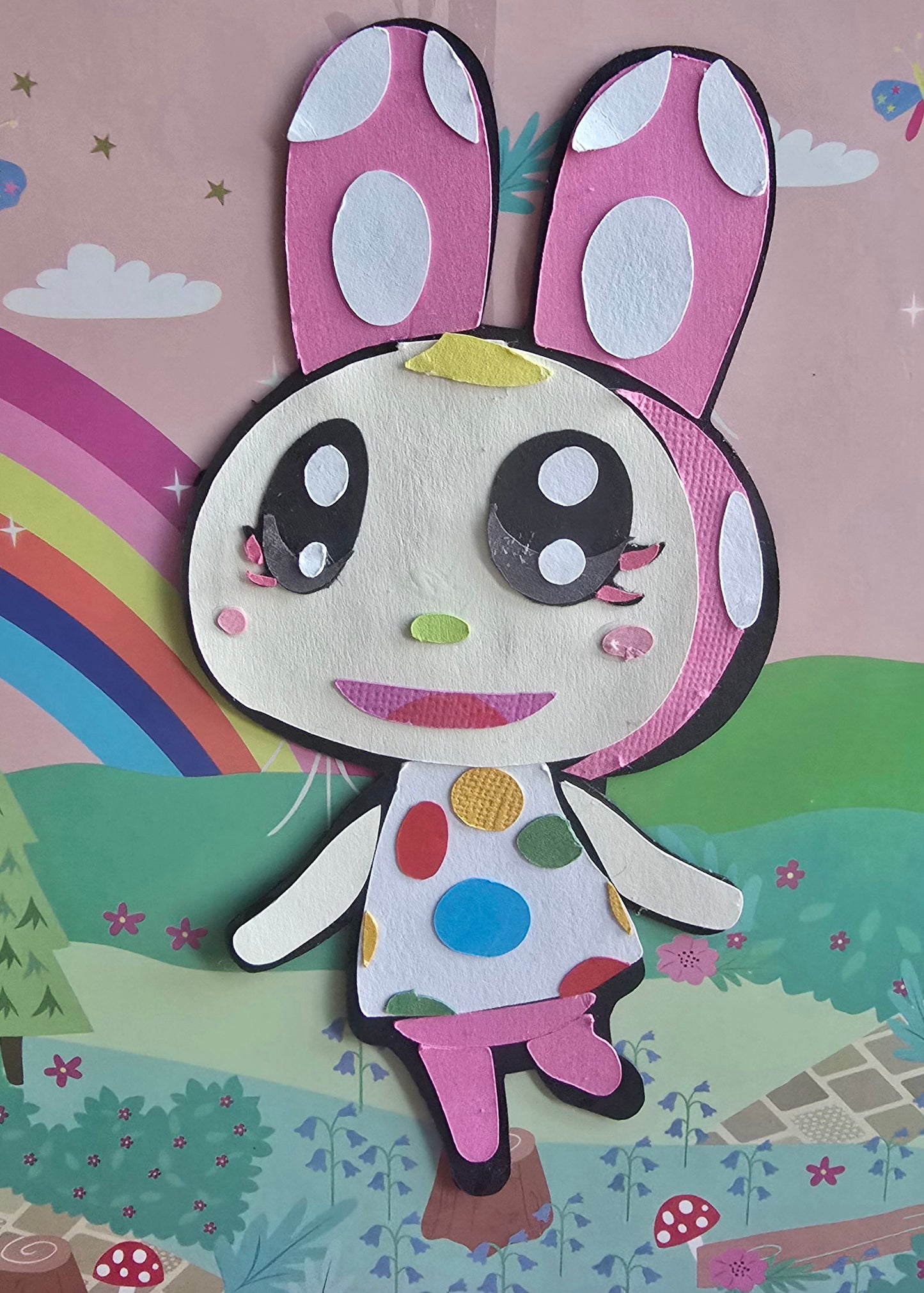 Chrissy Kawaii Paper Character | Custom Animal Crossing Collectible Décor | Handmade Gifts for Fandom Lovers